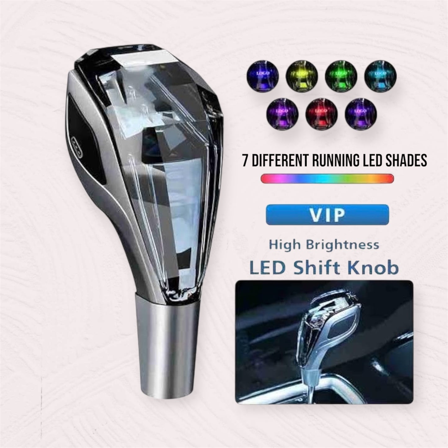7 Colour Crystal Gear Lever | Running LED Shades