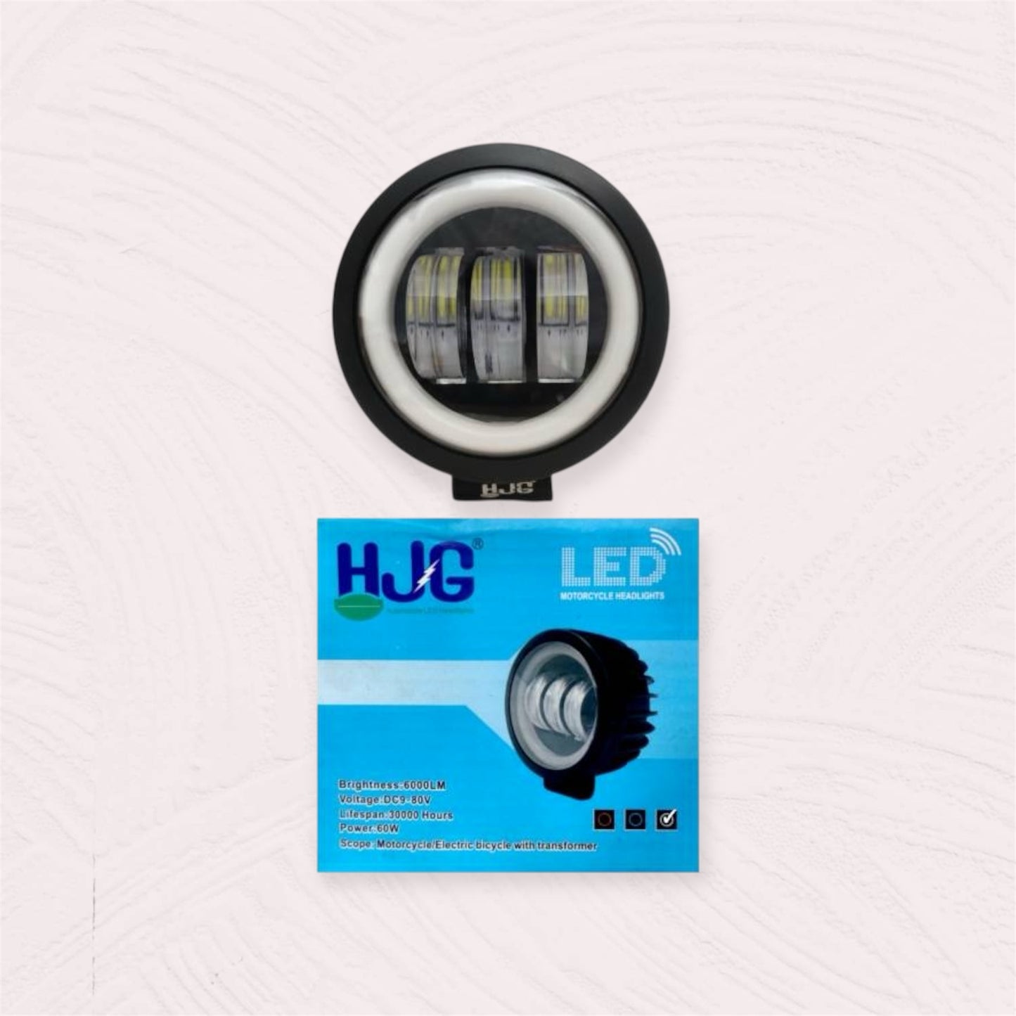 60W LED Fog Light with Red DRL – Universal for Bikes & Cars