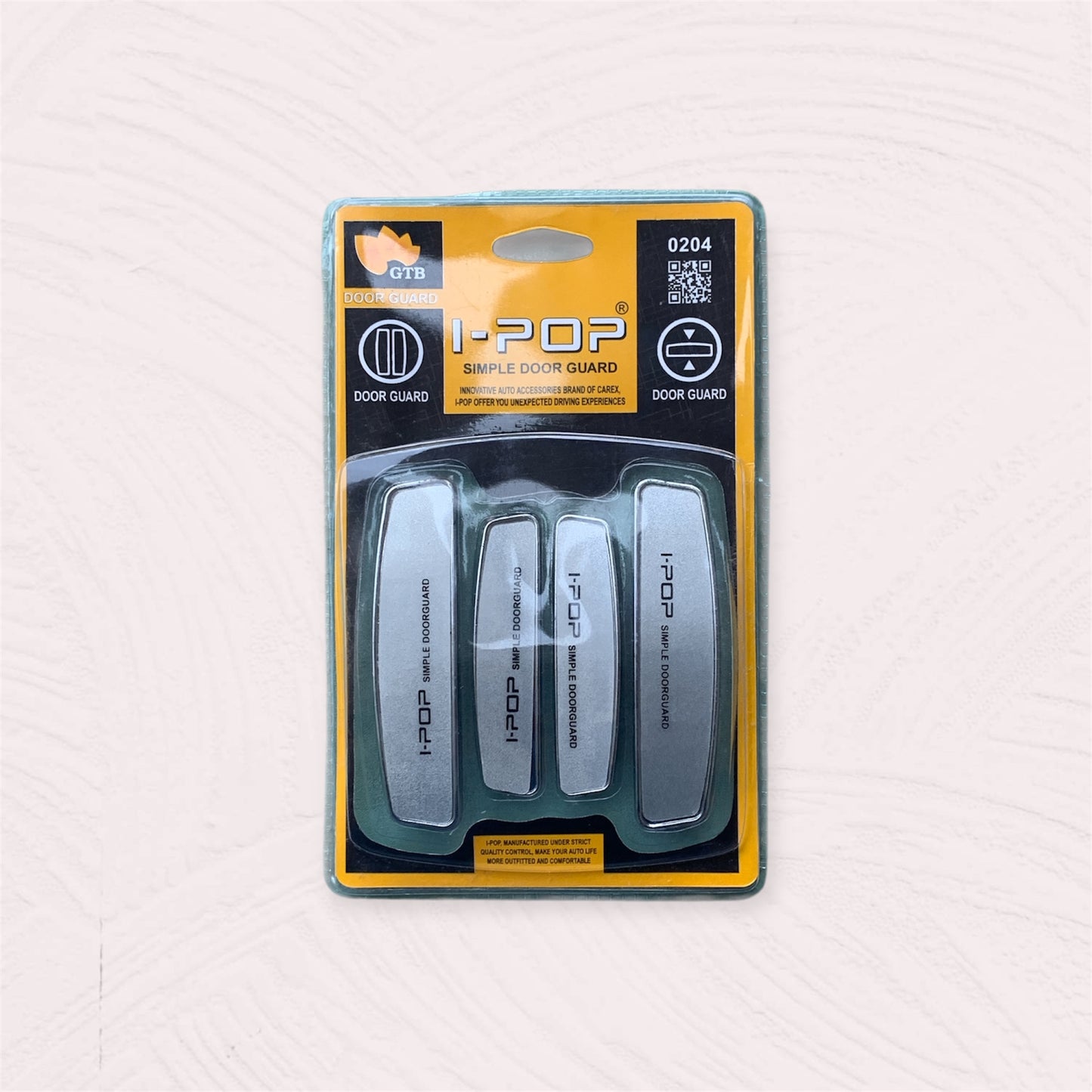 I Pop Car Door Edge Guard Protector all cars (Silver & White, Set of 4)
