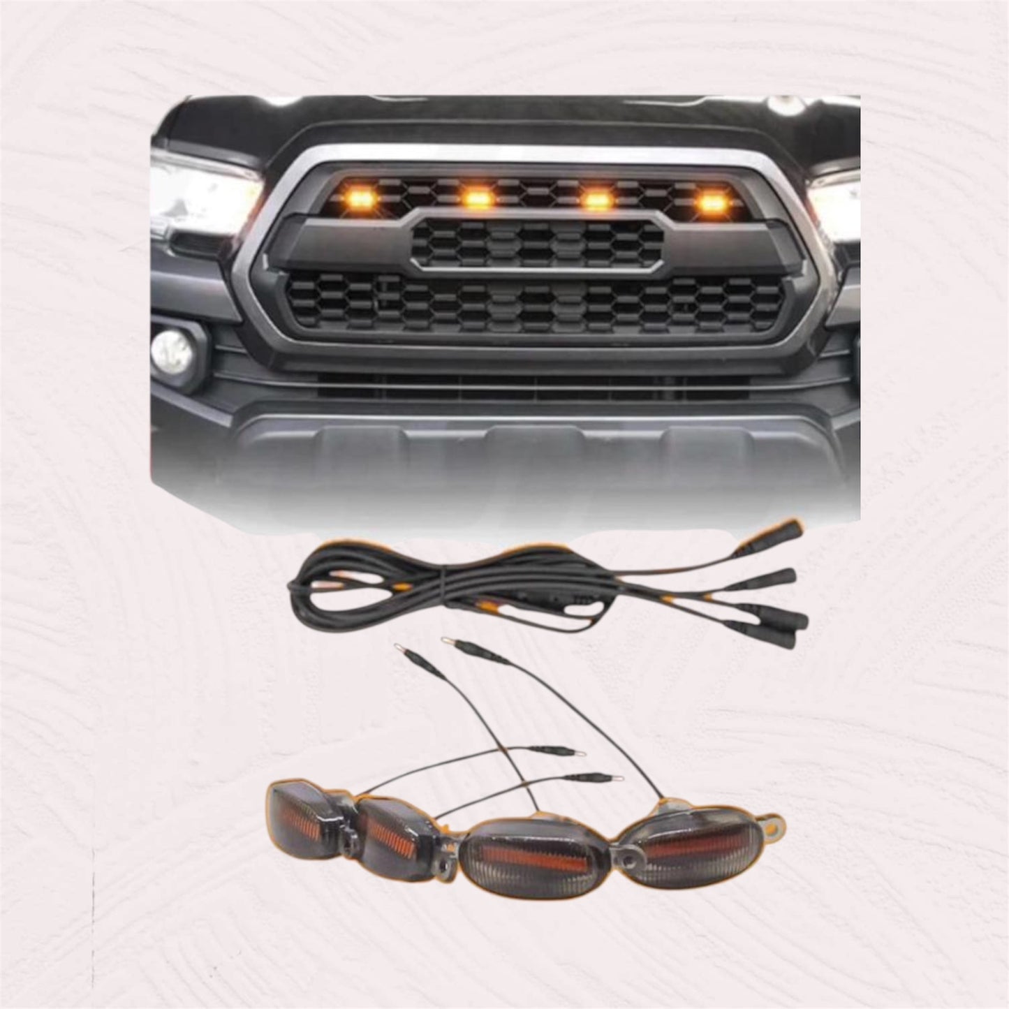 Universal LED Front Grill Lights For All Cars  – Pack of 4