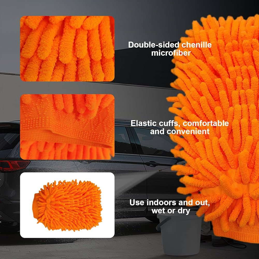 Double-Sided Microfiber Cleaning Gloves – For Auto & Home Cleaning (Pack of 2)